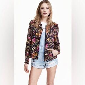 𝅺H&M x Coachella Geo Aztec Printed Bomber Jacket